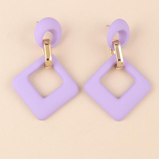 Pinkdudu 2024 Новые 12-цветные квадратные акриловые серьги-подвески, легкие роскошные многоцветные геометрические серьги для женщин, ювелирные изделия PD1488