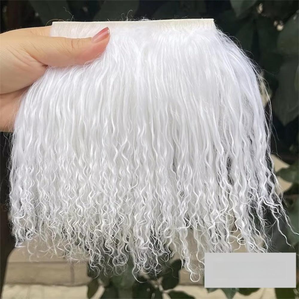 Трендовые Монгольские Меховые Овечьи Шерстяные Наращивания Вьющиеся Волосы Ряд Мех Ягненка Шкура Прочные Куклы БЖД Парики для Кукол БЖД