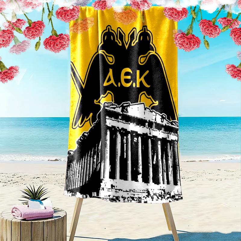 Athens print 2D Flat Print Beach Towel, Large Soft Quick Dry Towel for Beach Camping SwimmingZSTJ0915416