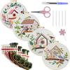 Набор для вышивания «Пейзаж» DIY, 4 шт., 30x30 см, стартовый набор, набор для отработки стежков вышивания для начинающих, взрослых, любителей рукоделия, подарок
