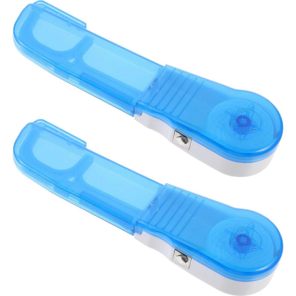 Dental Flosser Rack for Floss Use 2Pcs Replaceable Dental Floss Holder Blue
