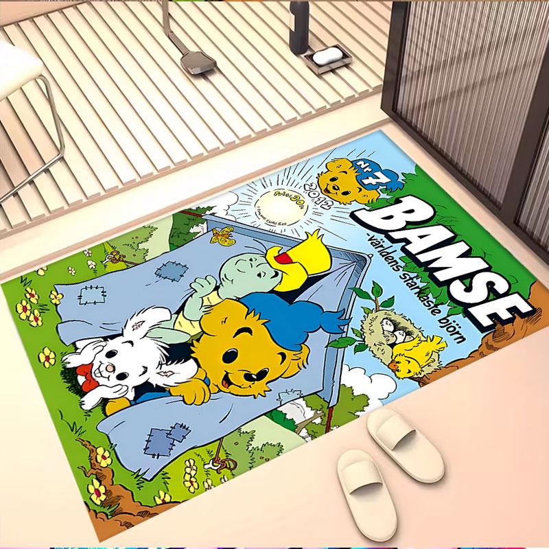 Bamse Print Rug, Washable Floor Carpet, For Entryway Dorm Laundry Room Office Study, Home Decor Birthday Christmas Gift