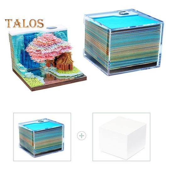 3D Tree House блокнот бумажная скульптура модель гладкий письменный стол календарь семейный блокнот со светодиодной подсветкой