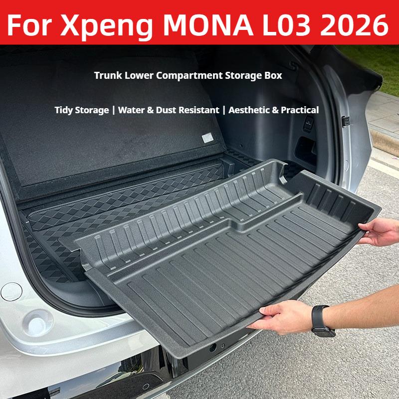 For Xpeng MONA L03 2026 TPE Lower Trunk Mat Waterproof Storage Tray Anti‑Dirt Wear‑Resistant Rear Cargo Liner Interior