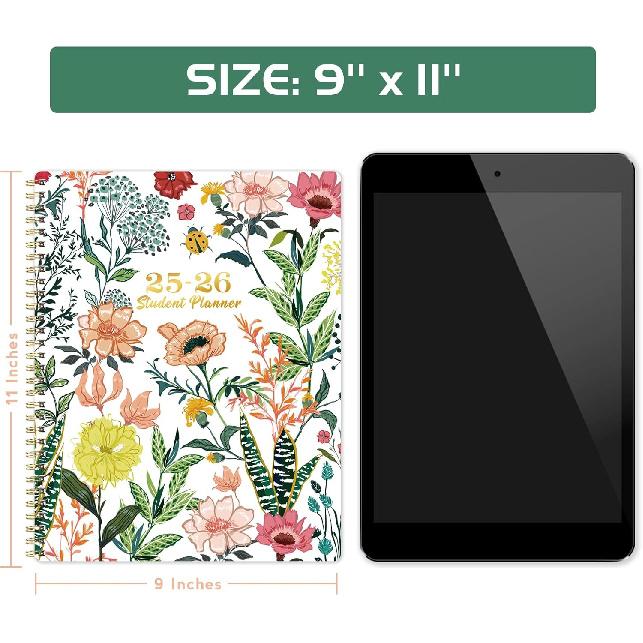 Студенческий Планировщик 2025-2026 - Школьный Планировщик 2025-2026, Июл. 2025 - Jun. 2026, 9'' x 11'', Еженедельный календарь уроков, Учебный год со стикерами, Неделя's