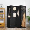 4-панельный складной дисплей Pegboard, отдельно стоящий Pegboard, деревянные панели для демонстрации произведений искусства, разделитель комнаты, складной органайзер для приватного экрана