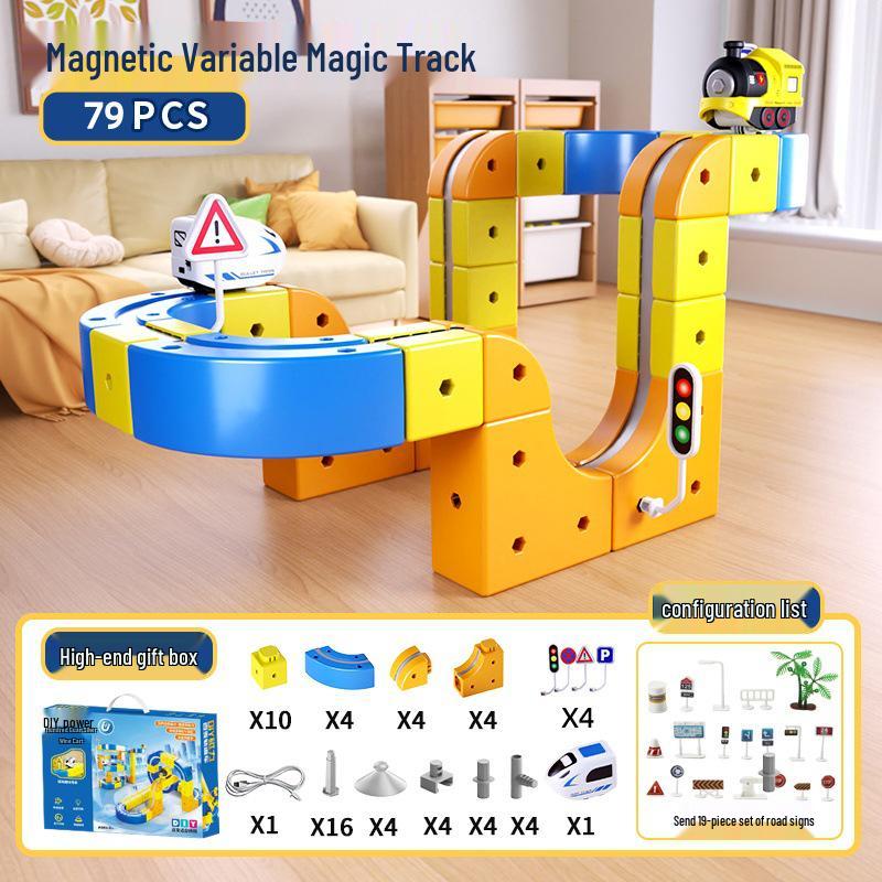 Kids' Magnetic High-Speed Rail Train Track DIY Assembly Toy