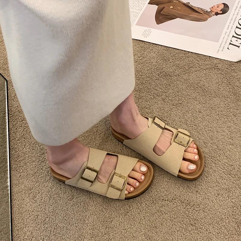 Fashion Women Sandals Summer New Fashion Flats Casual Slippers Shoes Outdoor Walking Beach Slides Dress Cozy Slingback Flip Flops 35-42