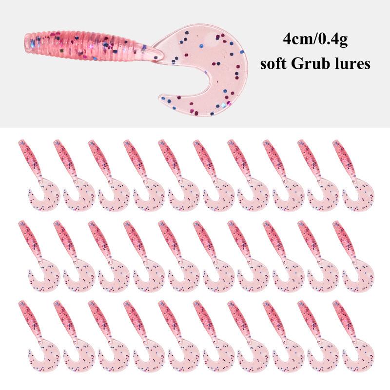 Рыболовный набор с мягкой приманкой и спиральным хвостом 4 см, грузилом и крючками