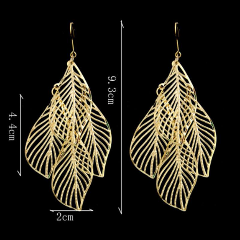 20 пар / комплект элегантные длинные висячие серьги-крючки для женщин преувеличенные металлические капли бабочка лист спиральные серьги-подвески ювелирные изделия подарок