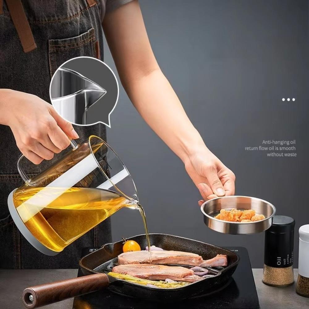 with Scale Oil Filter Container Fine Mesh Oil Filtration Can Kitchen Use