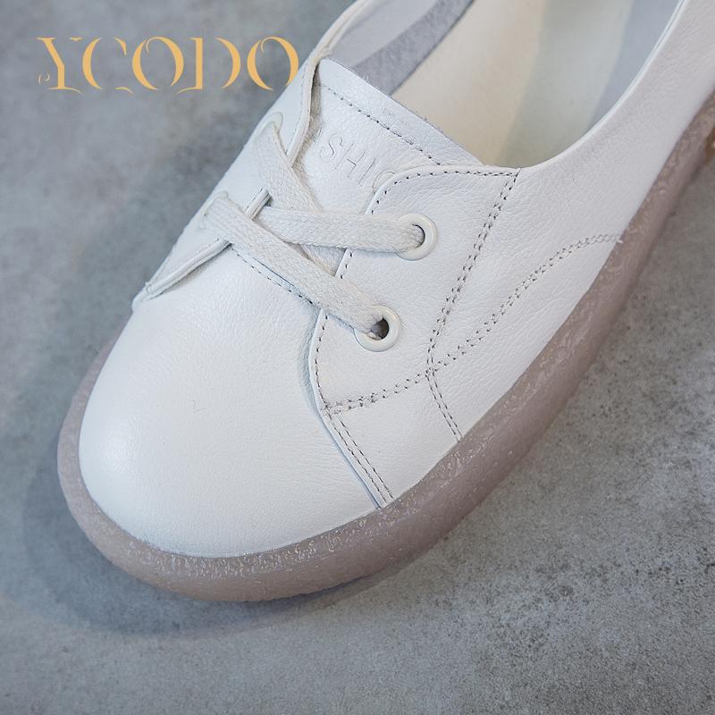 Женская весенне-летняя кожаная повседневная обувь на мягкой подошве для девочек, студенческая обувь без шнуровки