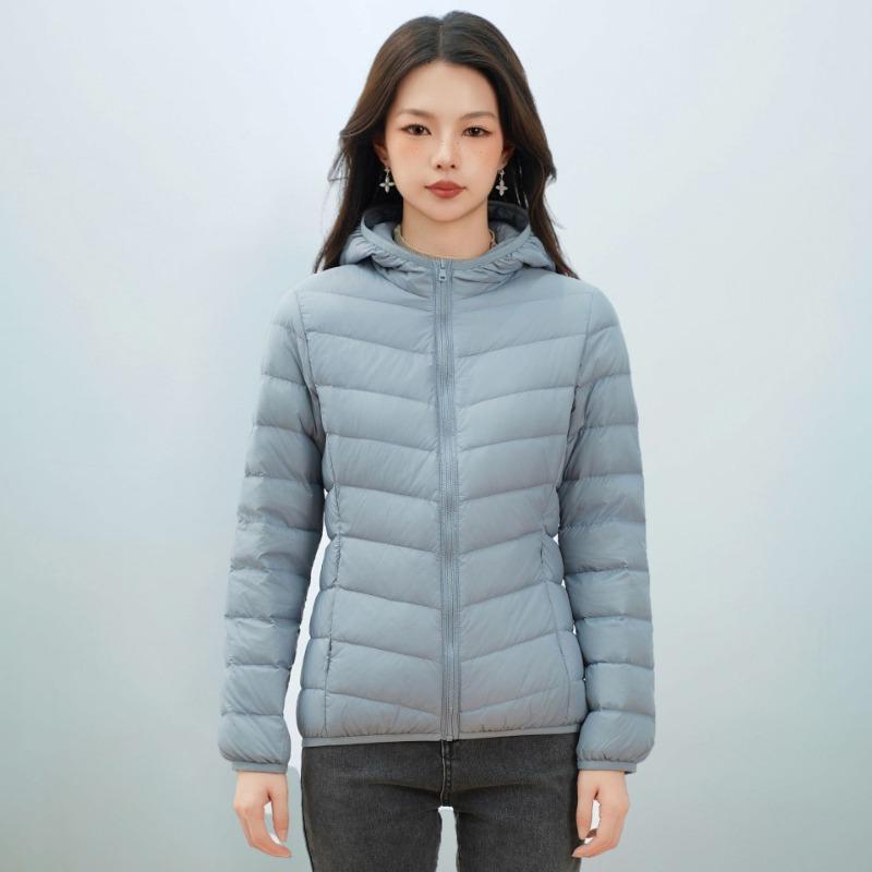 Женская одежда осень и зима новая новая национальная стандартная 90 пуховая легкая пуховая куртка женское простое пальто с капюшоном