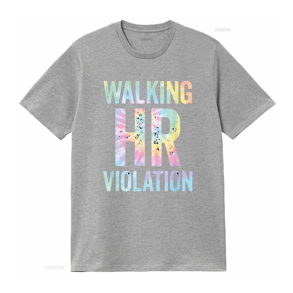 Vintage Walking HR Violation Human Resources Nigh Tie Dye T Shirt vintage Washed Top For Everyday Wear Casual graphic Versatile