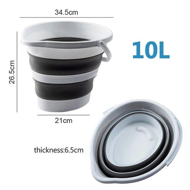 Складное ведро для воды 5/10/15 л, складное пластиковое ведро для бытовой чистки, портативное ведро для кемпинга, сада, рыбалки, принадлежности