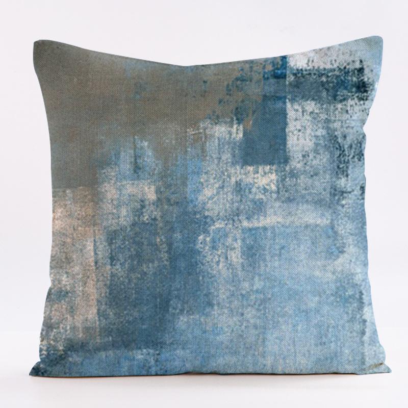 Ink-Wash Geometric Pattern Throw Pillow Cover With Short Plush Print For Living Room Sofa Decoration Cushion Cover Pillow Covers