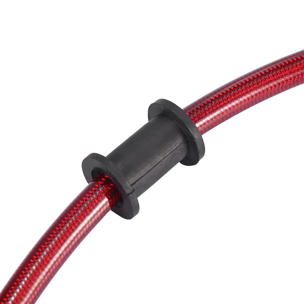 Motoforti Motorcycle Brake/Clutch Hose, Oil Hose, Hydraulic Strengthened, Stainless Steel, 28°+90°, Red, 130cm