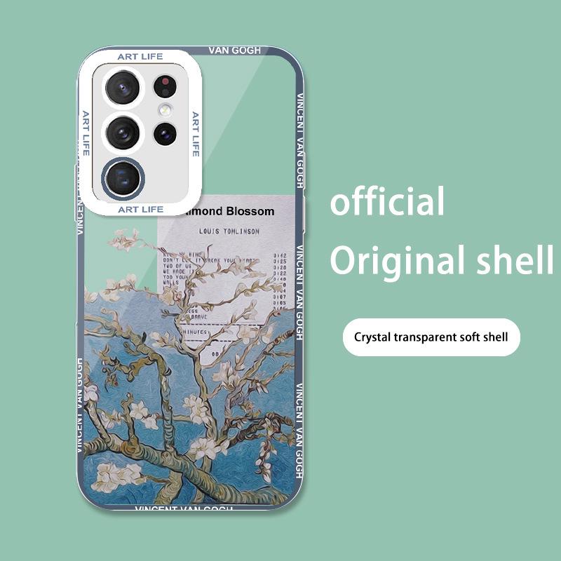 Samsung S23Ultra Van Gogh 20 Прозрачный корпус - A54 Картина маслом, A52 Искусство, A13 Этикетка-головоломка, A32 Чехол против падения.