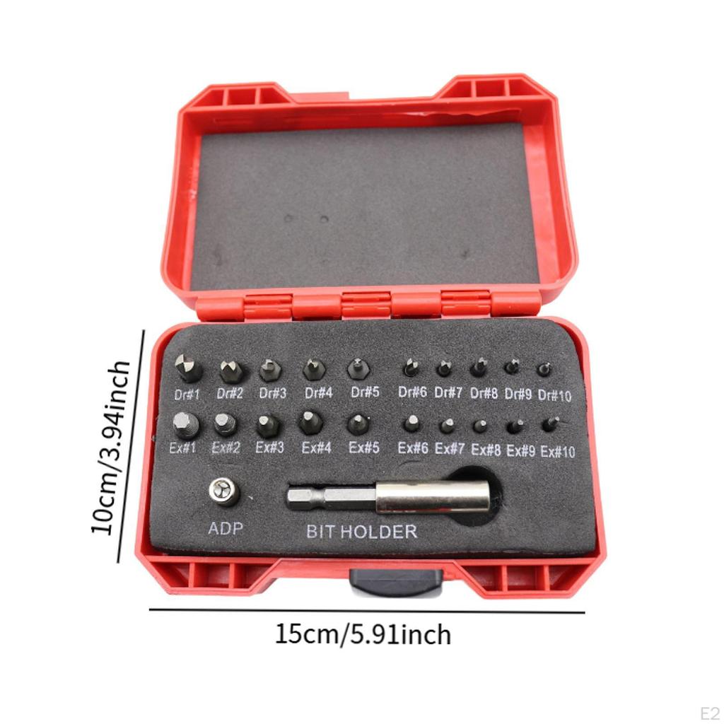 22 Pieces Damaged Screw Extractor Easy Out Stripped Kit Removal Broken Bolt