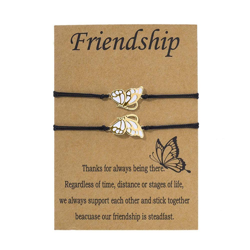 Jewelry Friendship Gifts BFF Bracelets Best Friends Butterfly Friendship Bracelets for 2 Girls