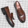 2025 Shoes Men Soft Moccasins Men Loafers High Quality Leather Tassel Shoes Mens Flats Driving Shoe Plus Size 46