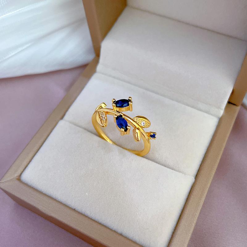 Минимализм Блестящий Алмазный Лист Открытое Кольцо Женская Мода Изысканные Ювелирные Изделия Подарок На День Рождения