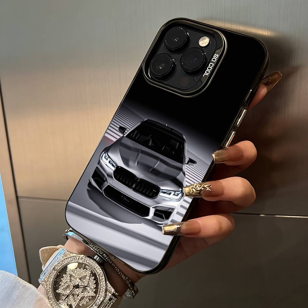 Car-B-W-5 Series-M5 Phone Case For IPhone17 16 11 12 13 14 15 16 Pro Max Plus Cover Colored Silver Funda Bumber