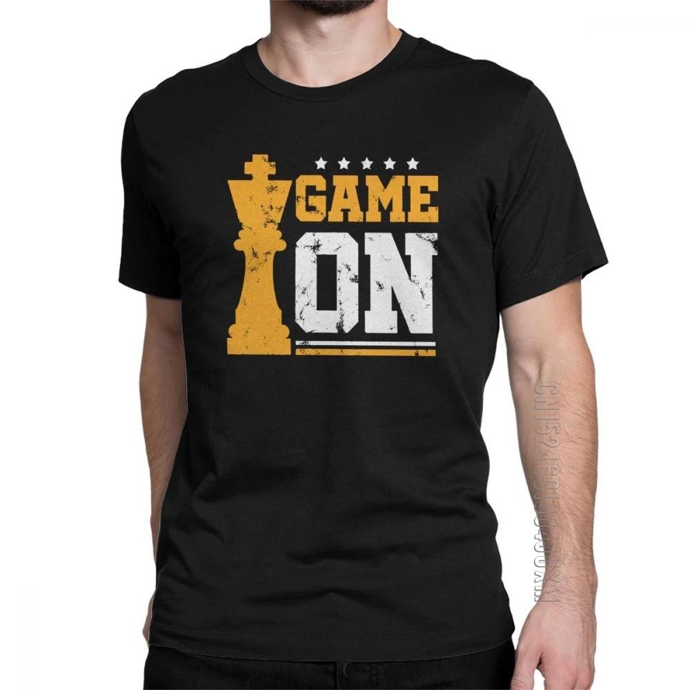 Cool Chess Game On Tshirt Unisex 100 Cotton Tshirts King Queen Horse Fan Player Dad 60s Board Game Short Sleeve Tees Summer