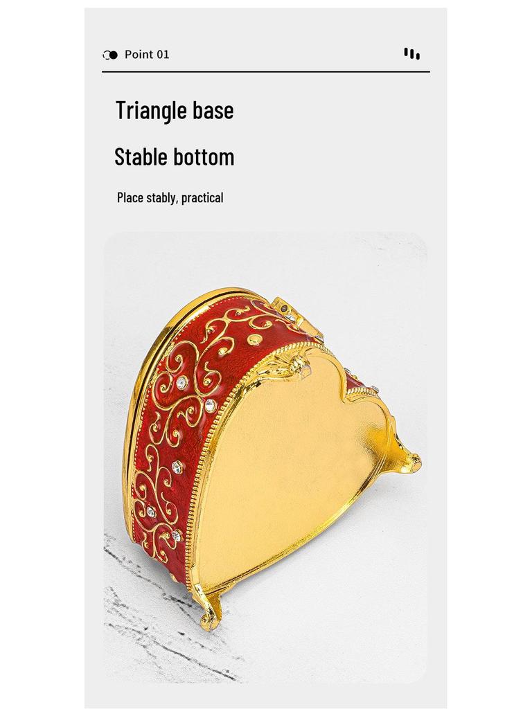 European Retro Luxury Princess Enamel Jewelry Box - Exquisite Metal Necklace Storage Box