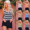 Women's Fashion Striped Knit Shirt Temperament Sexy Color Blocking Small Undershirt Female Vest