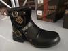 Fashion 2024 New In Men Boots Luxury Handmade Men Ankle Boots Metal Buckle Zipper Motorcycle Boots Outdoor Plus Size 39-48 Punk Bottines