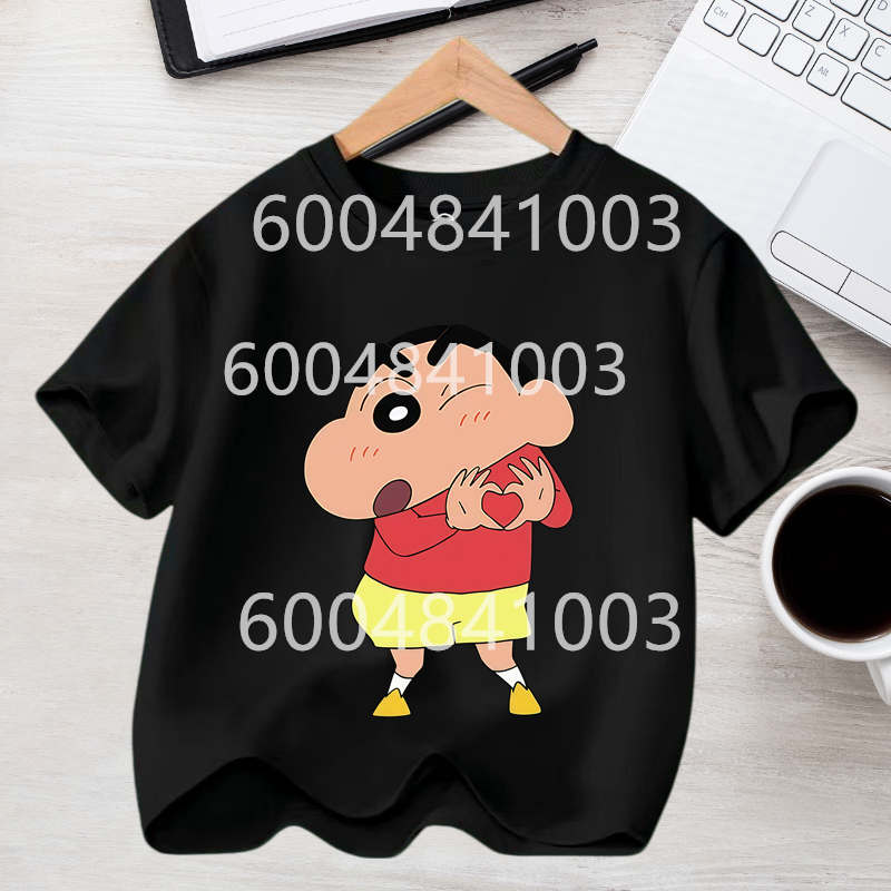 Crayons Shinchan Children T Shirt Kawaii Cartoon Boy Girl Short Sleeve Tee Shirt Summer Kids Clothes Anime Toddler Colour Tops