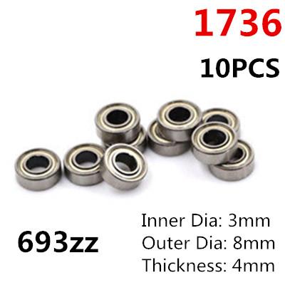 10pcs Deep Groove Spherical Carbon Steel Miniature Bearings Double Shielded Miniature High-carbon Steel Single Row 6 Models