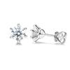 Earrings for 6 one diamond pure round cut artificial diamond silver base metal platinum plated female gift with wrapping included women, unisex,