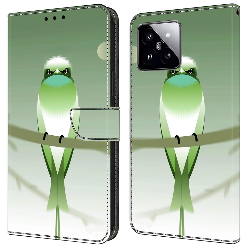 For Xiaomi 14 Wallet Case Pattern Printing PU Leather Phone Cover