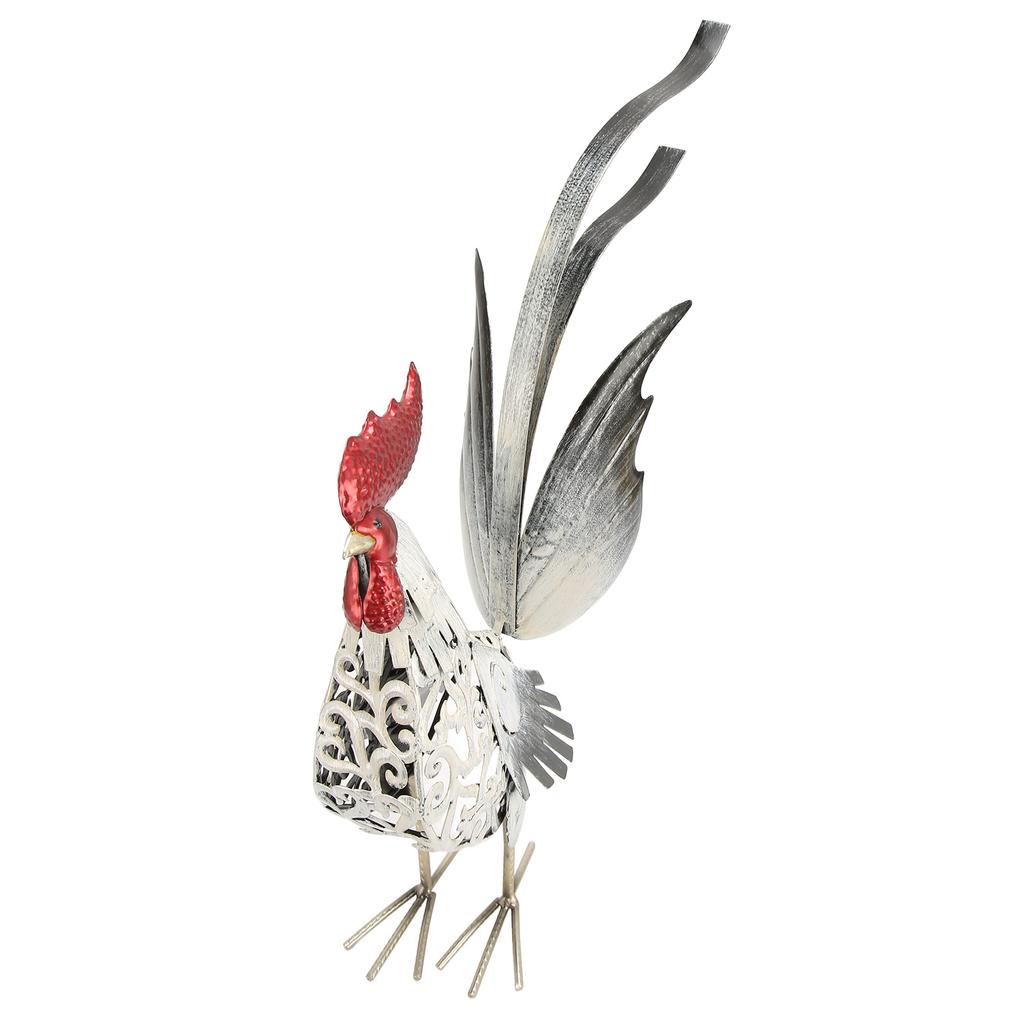 Rooster Sculpture Carved Decorative Rooster Statue Durable Iron Rooster Ornament for Birthday