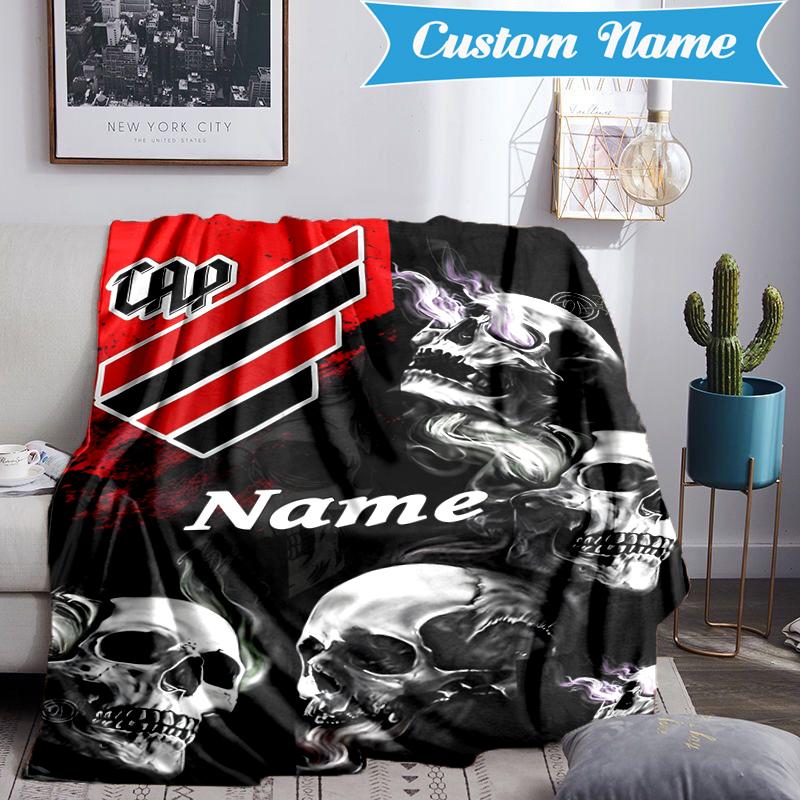 Custom Name Cap Skull Design Blanket Lightweight Ideal Bedding Blanket Perfect for Travel, Camping, Living Rooms, Sofas, Christmas gift