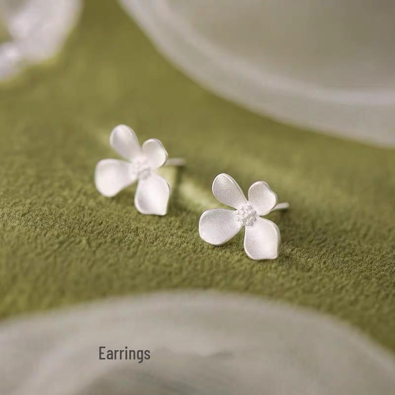 Серьги-пусеты из стерлингового серебра 999 пробы в виде неправильных цветов для женщин - Милые серьги на винтах в сладком стиле