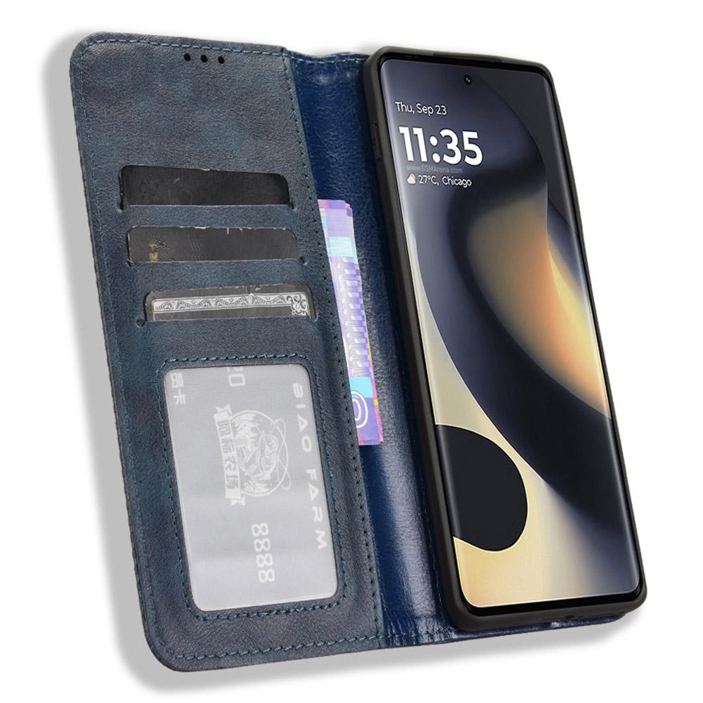 For Motorola Edge (2024) 5G Wallet Case Retro PU Leather Stand Phone Cover
