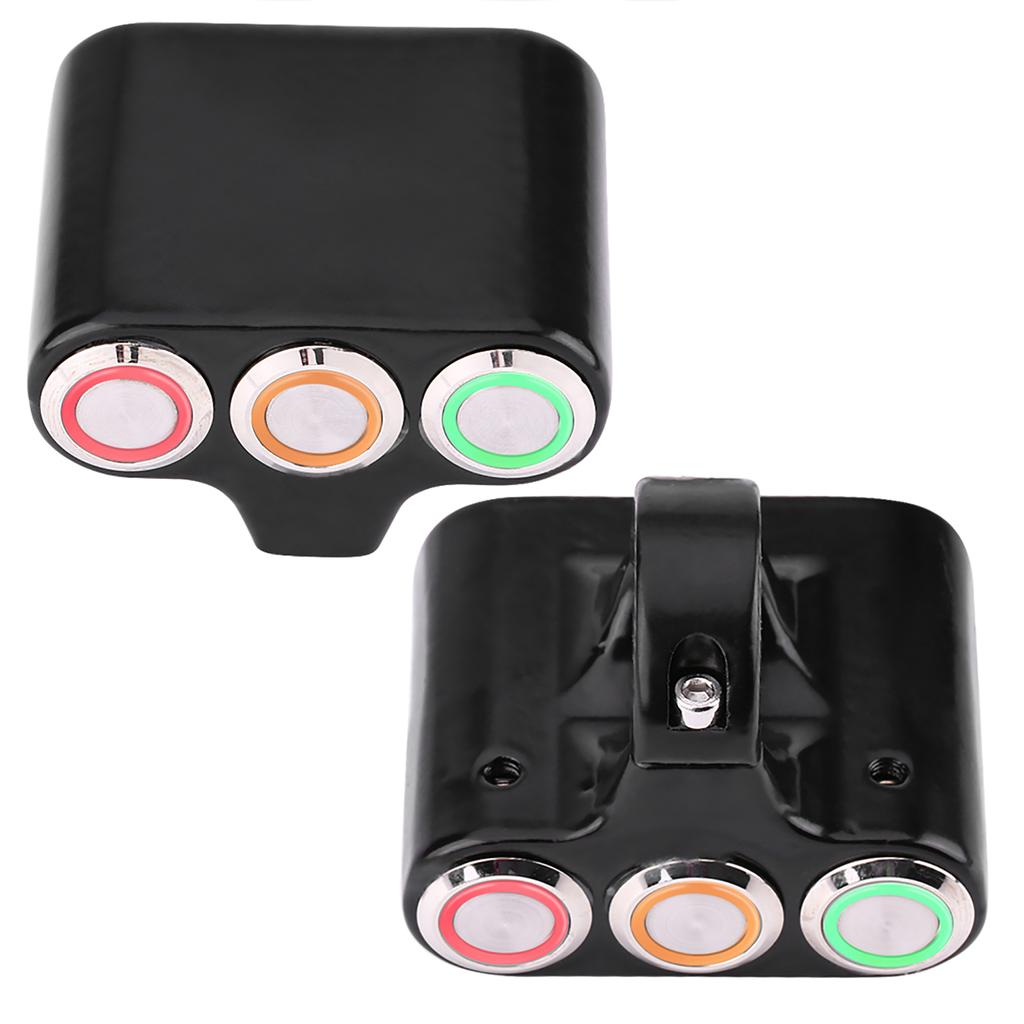 22 мм Переключатель на руль мотоцикла Фара Аварийка Тормоз Противотуманная фара ВКЛ ВЫКЛ со светодиодной подсветкой