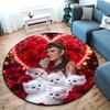 French legendary rock singer and actor Johnny Hallyday Round Carpet Soft Home Decoration Corridor Table and Chair Anti slip Outdoor Floor Mat rug H19