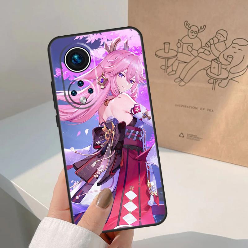 Чехол Genshin Impact Яэ Мико для Honor Magic 7 Lite 5 6 8 Pro Honor 400 200 Pro X9c X9b X9a X8a X8b 50 70 90