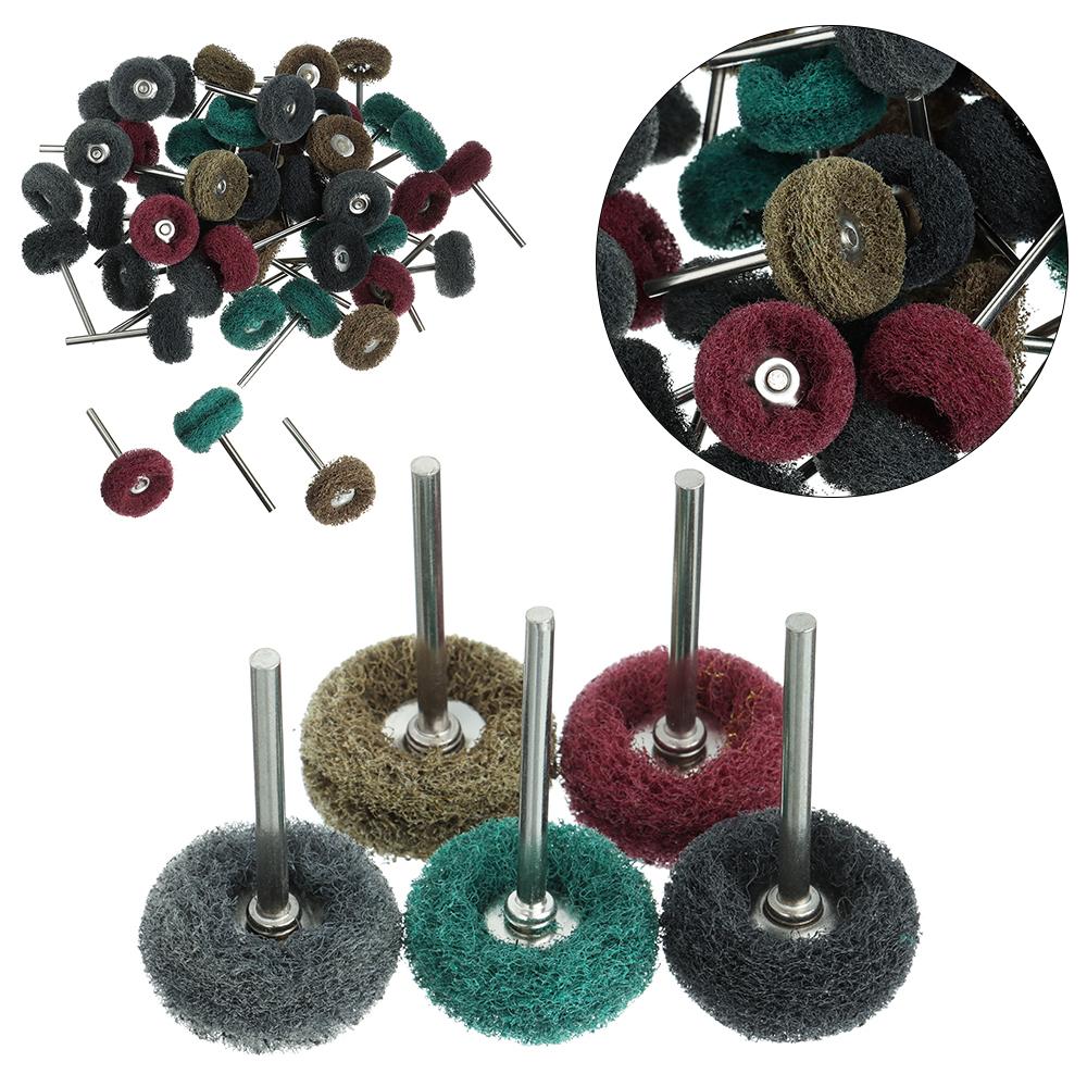 10pcs Abrasive Sanding Accessories Drill Abrasive Brush Polishing Wheel with 3mm Shank Nylon Buffing