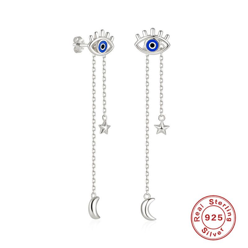 S925 стерлингового серебра стиль банкетные украшения простые роскошные благородные бриллиантовые цепочки бахрома серьги-гвоздики