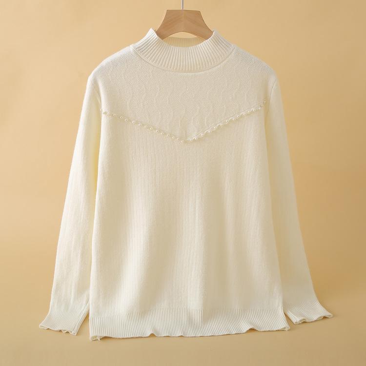 Thickened Velvet Sweater for Women In Autumn and Winter High-end Sweater Half Turtle Neck Warm Velvet Inner Bottom Shirt Top