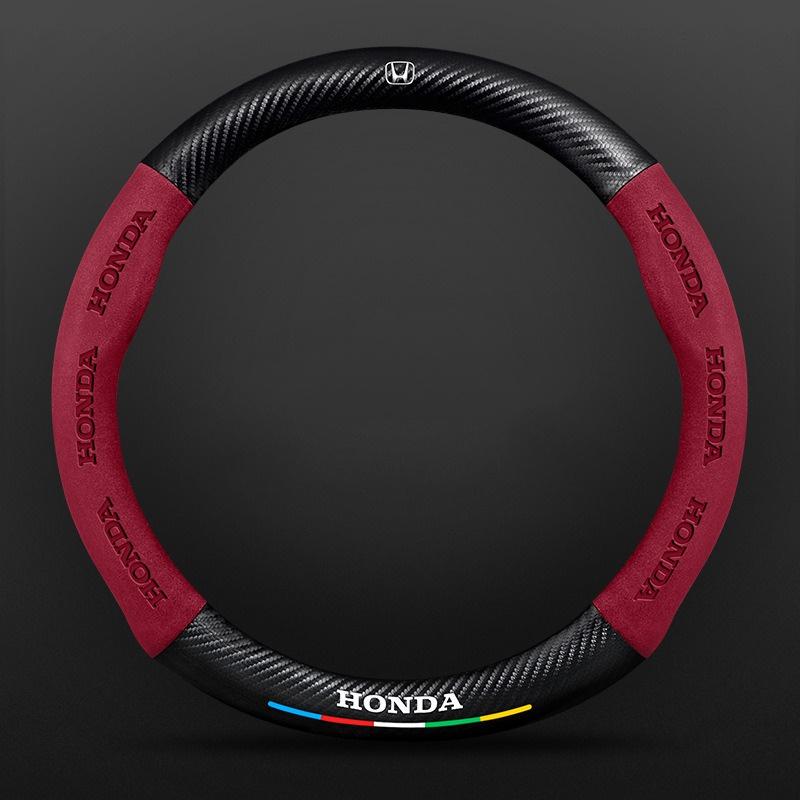 JBH4 Car Carbon Fiber Leather Steering Wheel Cover For Honda Civic Fk7 Fit Fk2 Mugen Fk8 Type R Accord CRV 5th City CRZ CRX Jazz HRV