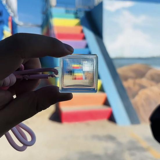 Акриловый кулон в пиксельном стиле, компактный брелок для сумок, автомобилей, прозрачный дизайн в пиксельном стиле