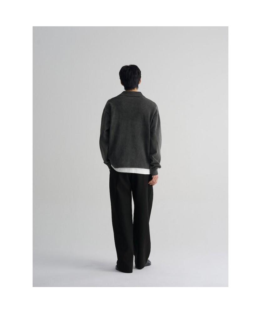8SECONDS Curved Wide Fit Cotton Slacks Black