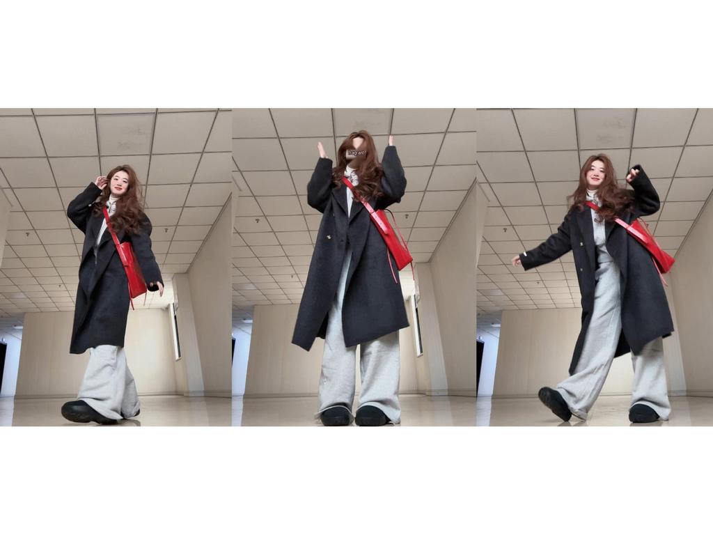Korean Style Women's Long-Haired Double-Faced Wool Cashmere Cocoon Coat