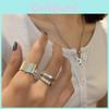 Элегантное корейское геометрическое открытое регулируемое кольцо из стерлингового серебра 925 пробы для женщин